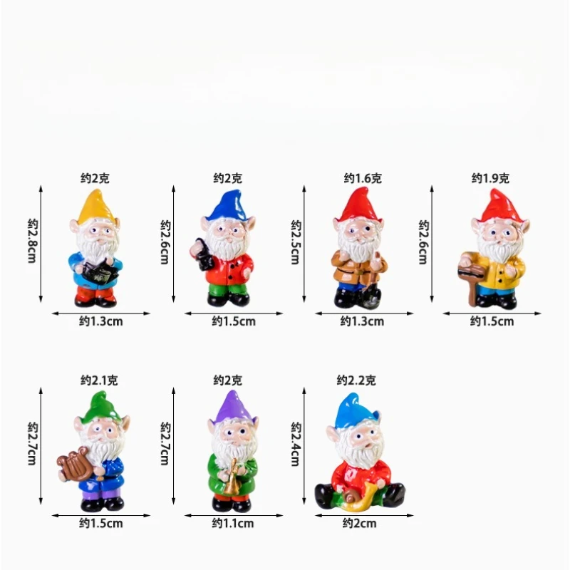 

Мини-смола, статуи гномов, украшения, разные цвета, милые сказочные миниатюрные декоративные фигурки гномов для кукольного домика, садовые миниатюры