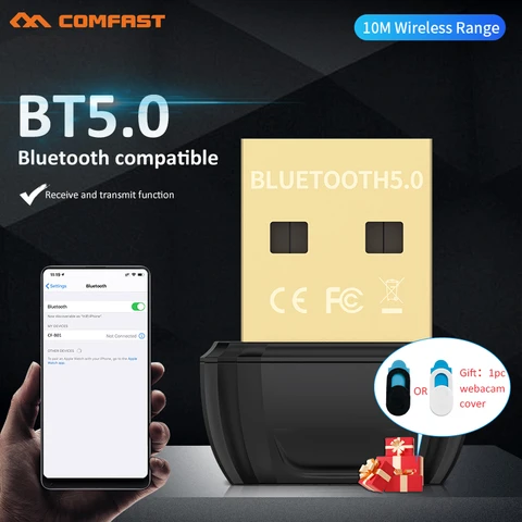 Мини-адаптер для Bluetooth 5,0, музыкальный аудиоприемник, передатчик для ПК, динамика, мыши, ноутбука, геймпада, принтера
