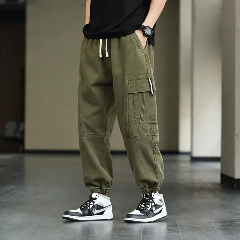 2023 Men's Slacks, Loose Flotney Streetwear, Multipocket Casual Sweatpants, Men's Cotton Harem Pants Plus Size 8XL