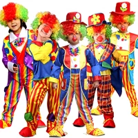 carnival clown circus cosplay costumes and wig shoes sponge nose children kids boys girls baby birthday carnival party dress up