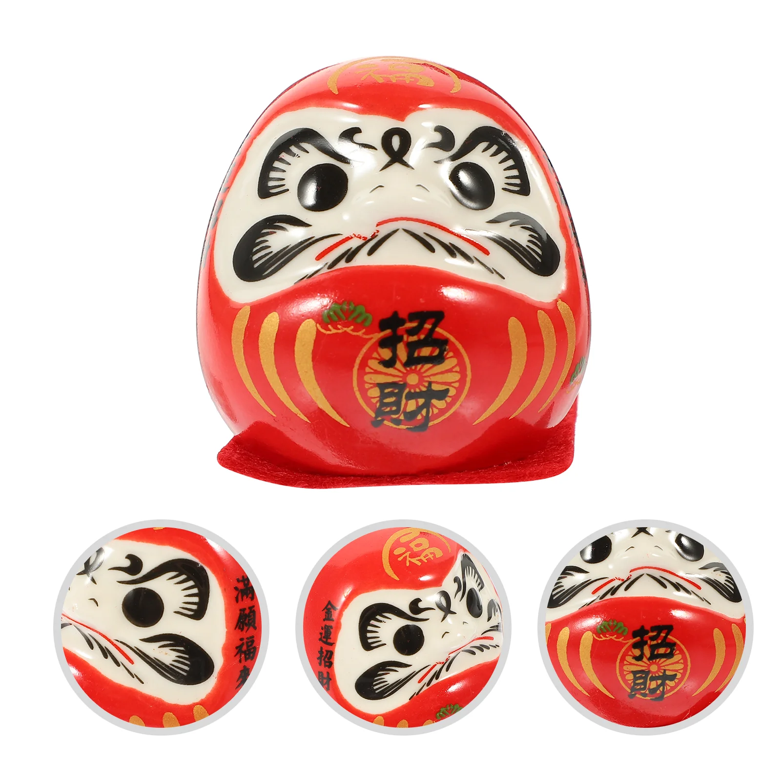 

Dharma Eggs Ceramic Daruma Dolls Fortune Mascot Decorative Japanese Figurines Traditional Dashboard Ornaments