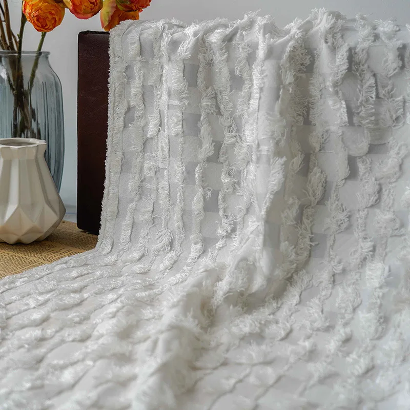 Классическая полосатая кисточка, окрашенная жаккардовая ткань, женское весенне-осеннее легкое платье в зрелом стиле, ткань для шитья «сделай сам» 50 см x 140 см