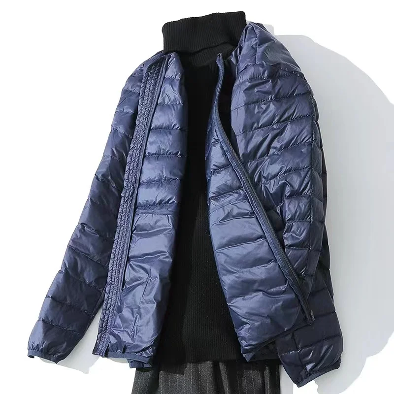 Warm Jacket Men Windbreaker 2023 New Autumn Winter V-Neck Parkas Men's Fashion Casual Lightweight Down Padded Jacket Coat Male