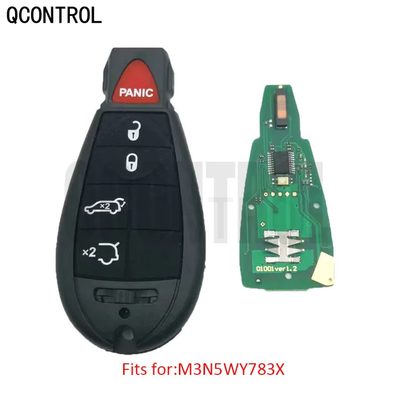

QCONTROL Car Remote ID46 7941 Chip Smart Key for JEEP Frequency 433MHz Commander Grand Cherokee M3N5WY783X / IYZ-C01C Control
