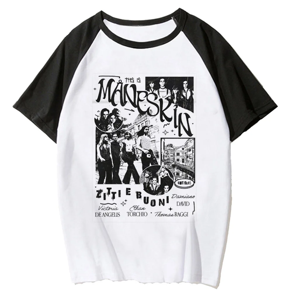 Футболка Maneskin Y2K Женская забавная футболка Аниме Манга японская одежда