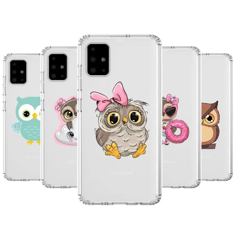 

Cute owlStyle Transparent Phone Case Hull For Samsung Galaxy A50 A51 A20 A71 A70 A40 A30 A31 80 E 5G S Shell Art Cell Cove