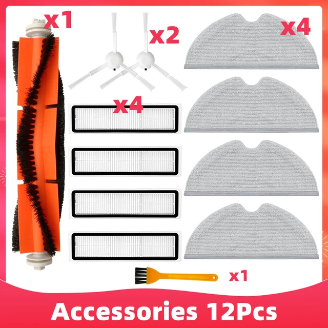 

Комплект Аксессуаров Для Робота-пылесоса Xiaomi Dream BOT L10 Pro D9 - Основная И Боковые Щетки, HEPA-фильтр, Шампунь-фильтр