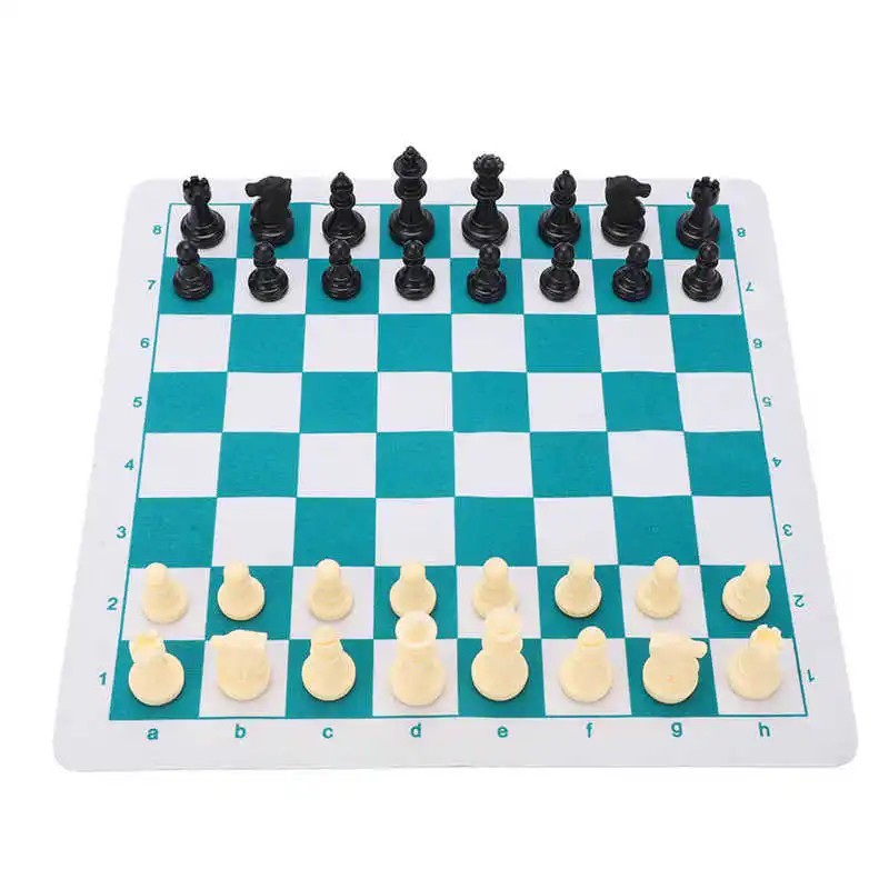 

Chess Set PU Leather Chessboard Travel Chess Pieces Board Game for Kids Adults for Leisure Entertainment for Camping