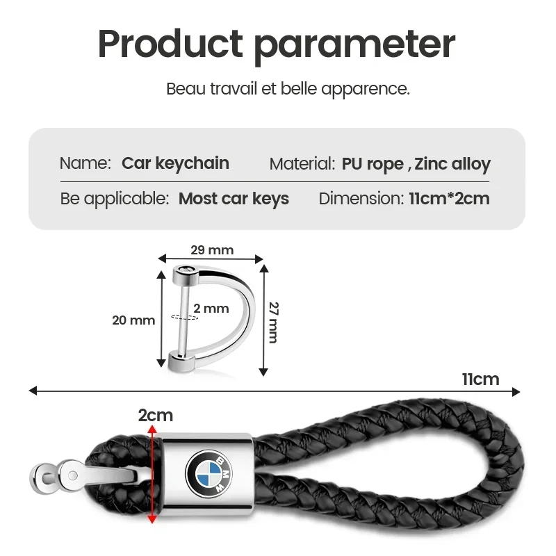 3-стильный автомобильный брелок из цинкового сплава кожаный с эмблемой для BMW