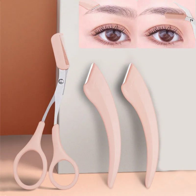 

Eyebrow Trimming Knife Eyebrow Face Razor For Women Professional Eyebrow Scissors With Comb Brow Trimmer Scraper Accesso