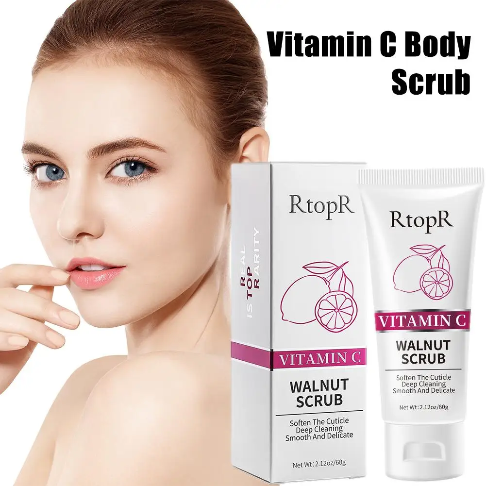 

Vitamin C Walnut Scrub Softens Cuticles, Deeply Cleanses Skin, Scrub Pores Skin Dull Improves Body Brightens Skin, Clears A L7K5