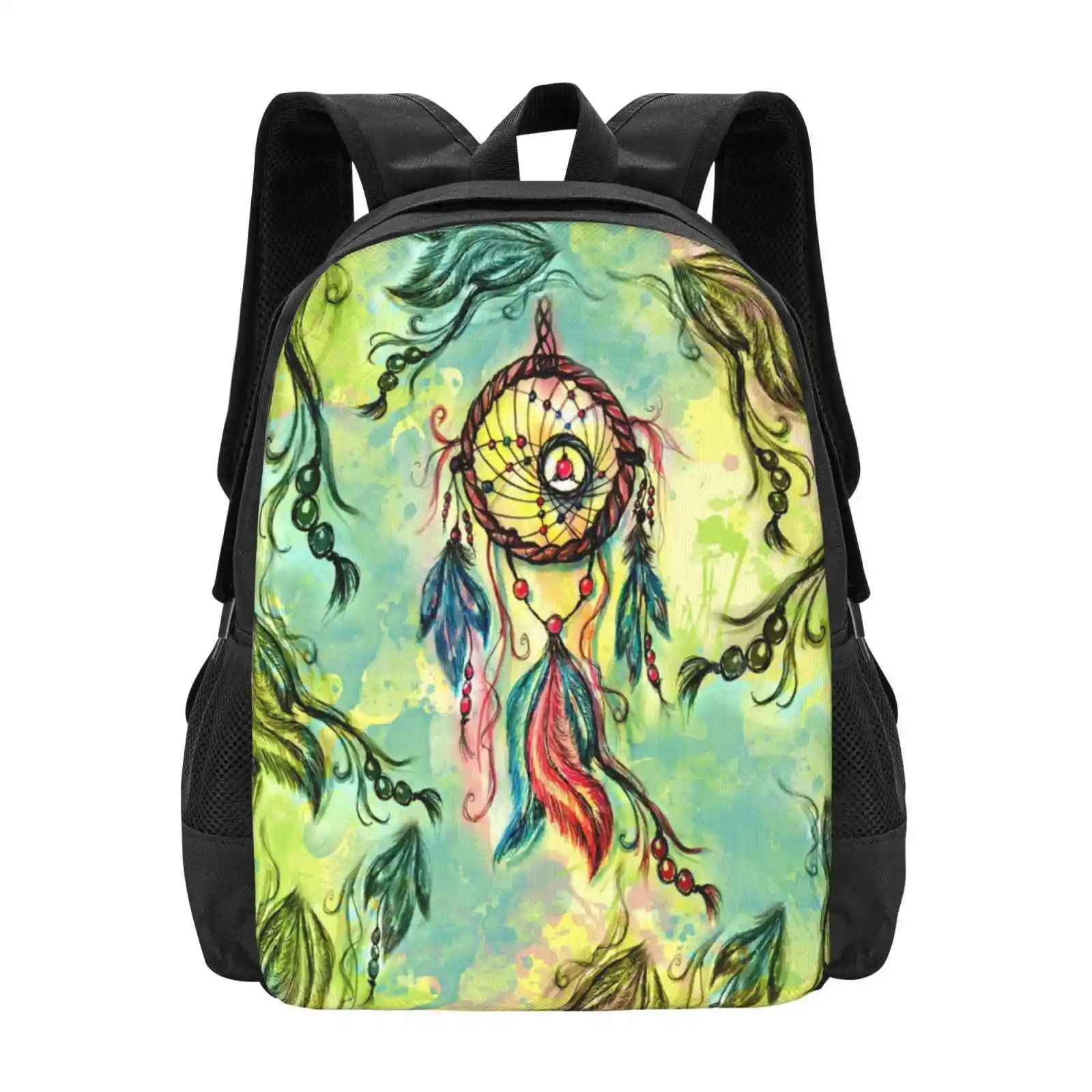 

Dream Catcher Dream Big Hot Sale Backpack Fashion Bags Watercolour Bird Watercolor Native Tribal Mystery Mandala Culture Boho