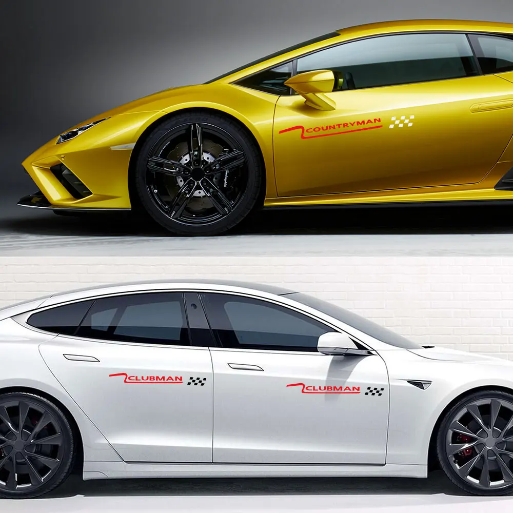 Наклейки на боковые двери автомобиля 2 шт. спортивные наклейки для мини-John Cooper R55