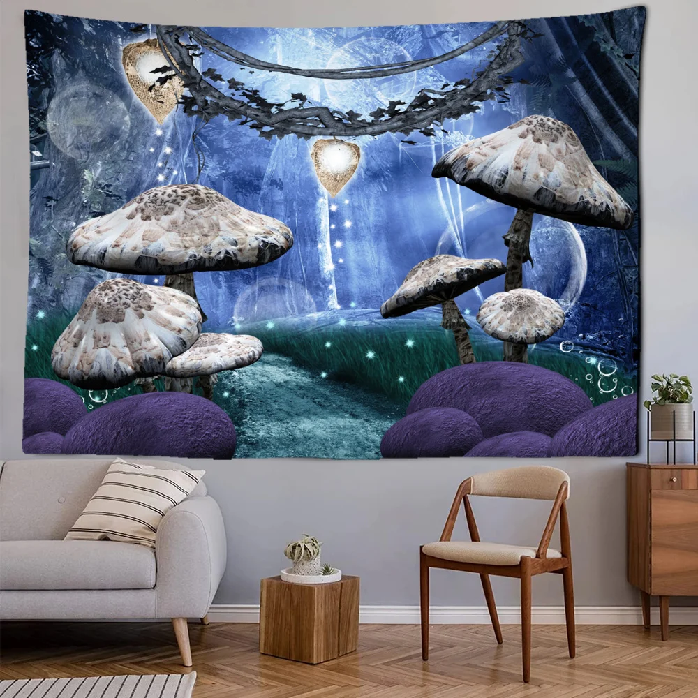 

Mushroom Ambrella Magic Tapestry Wall Decoration Living Room Bathroom Bedroom Kitchen Dormitory Home Hangings Decor Gifts