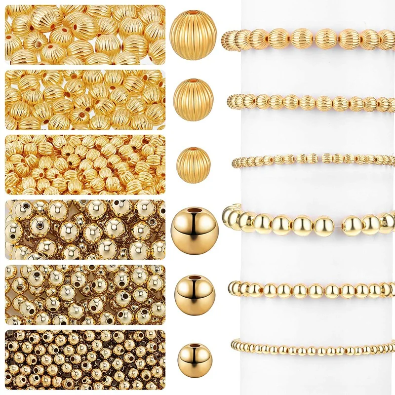 

1200 Pieces Spacer Beads And Lantern Loose Beads Pumpkin Shape Spacer Beads For Bracelet Necklace Jewelry Crafts Making
