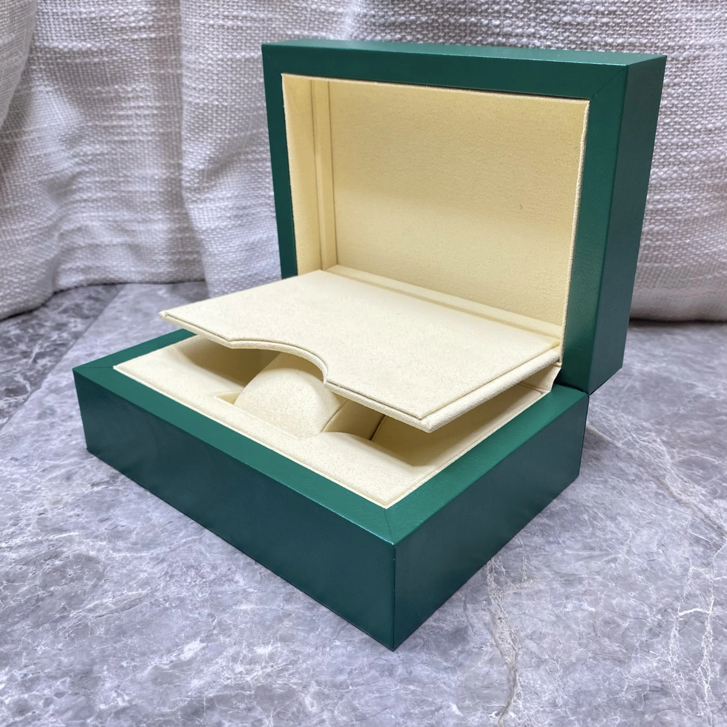 Factory Supplier Green with Original Wooden Watch Box Luxury Brand with Papers Card Can Customization AAA Watche Storage Box