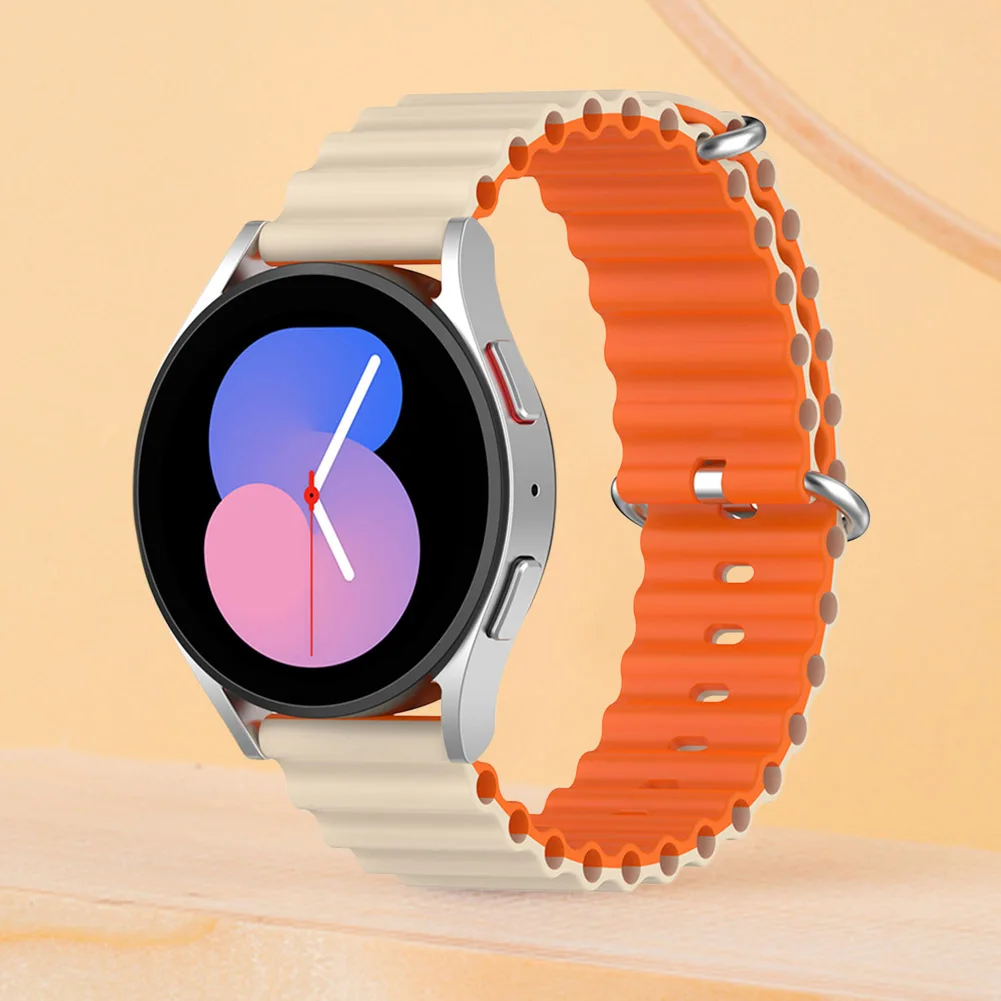 Ремешок силиконовый для смарт-часов двухцветный регулируемый водонепроницаемый