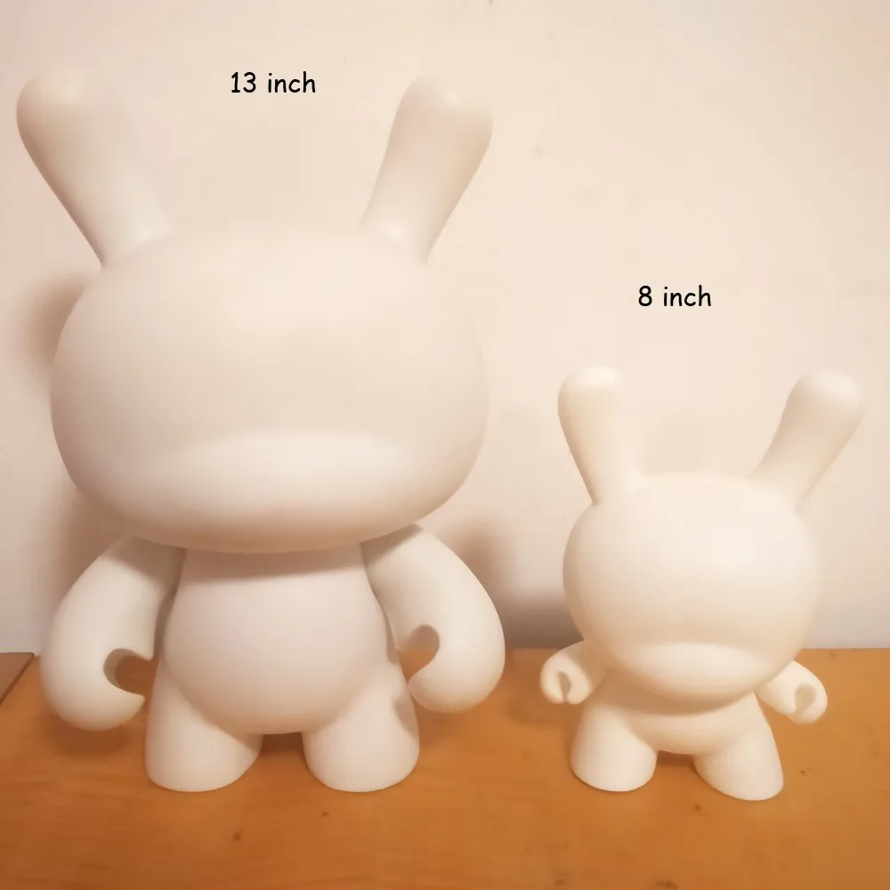 1pc 13inch Blank White Kidrobot Dunny Toys Unpaited Momo Popobe Bearbrick Rabbit DIY Doll Action Figurine For Kids Painting