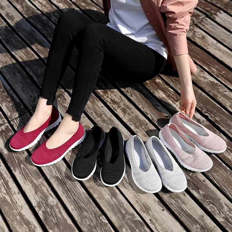 STRONGSHEN Women Sneakers Outdoor Slip-On Casual Mesh Shoes Summer Breathable Vulcanized Shoes Women Trainers Tenis Feminino