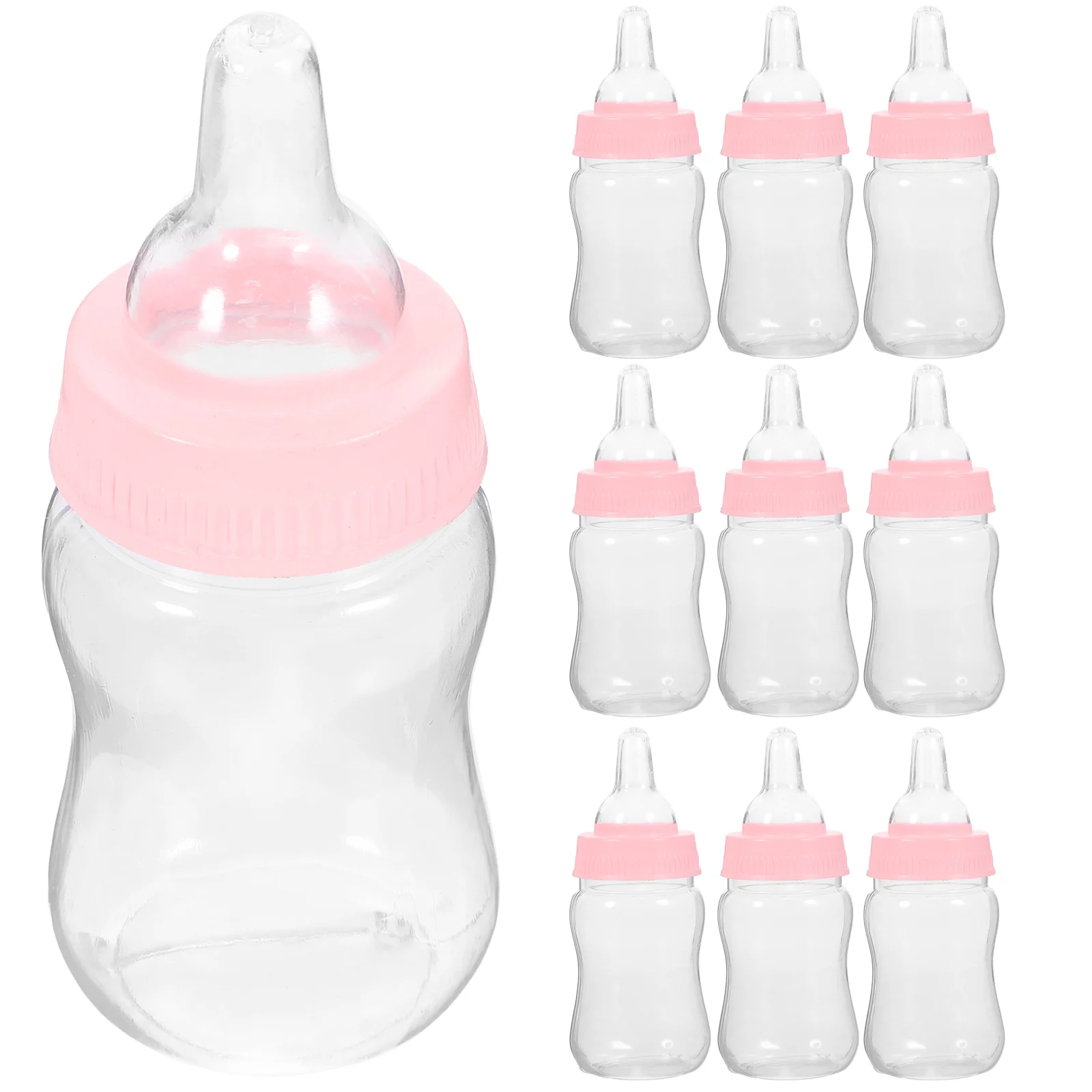 

12pcs Feeder Type Mini Candy Bottle Gift Box Baby Shower Favors (Pink)