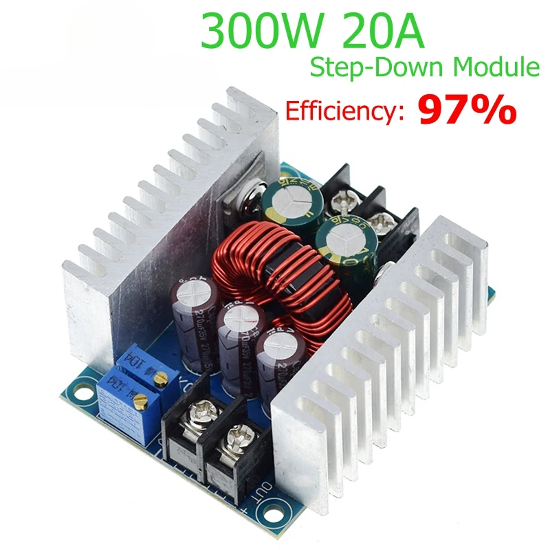 

300W 20A DC-DC Buck Converter Step Down Module Constant Current LED Driver Power Step Down Voltage Module Electrolytic Capacitor