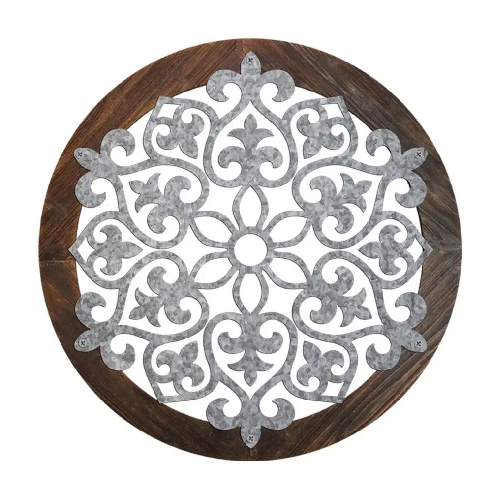 

11.8-inch Round Wood Wall Art Wood Round Wall Art Farmhouse Hang Decoration for Home Kitchen Bathroom Outdoor Living Room