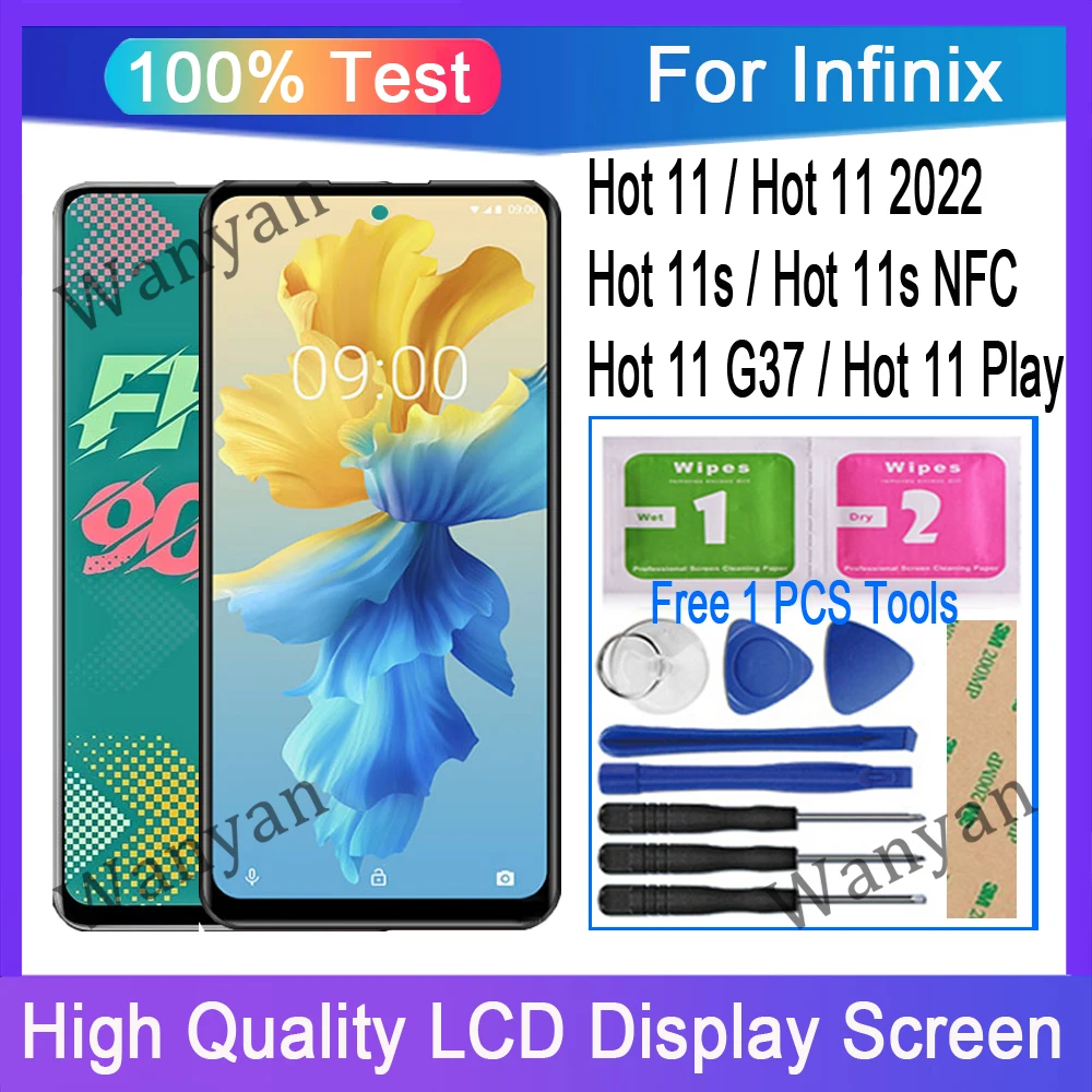 Оригинальный Для Infinix Hot 11 Hot 11 2022 Hot 11s NFC Hot 11 G37 Hot 11 Play ЖК-дисплей сенсорный экран дигитайзер Замена