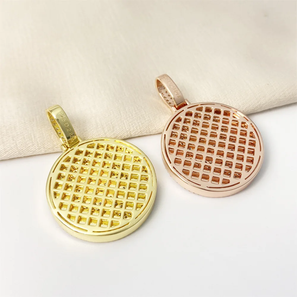 Moissanite S925 Silver Bitcoin Pendant Necklaces For Men Real Diamond Necklace Women Jewelry Pass Tester