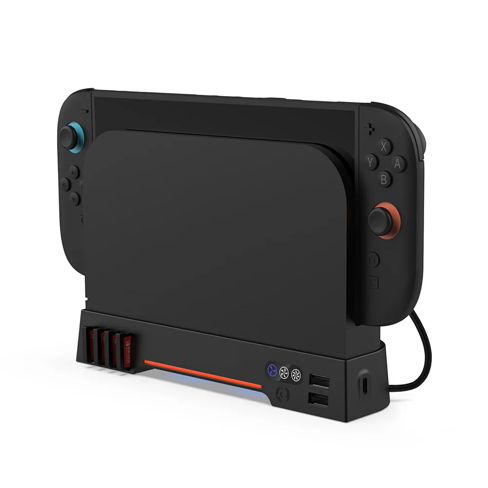 Фото Новый охлаждающий вентилятор для игровой консоли Switch 2, RGB-радиатор, портативная подставка-хаб, охлаждающая база, игровые аксессуары №1