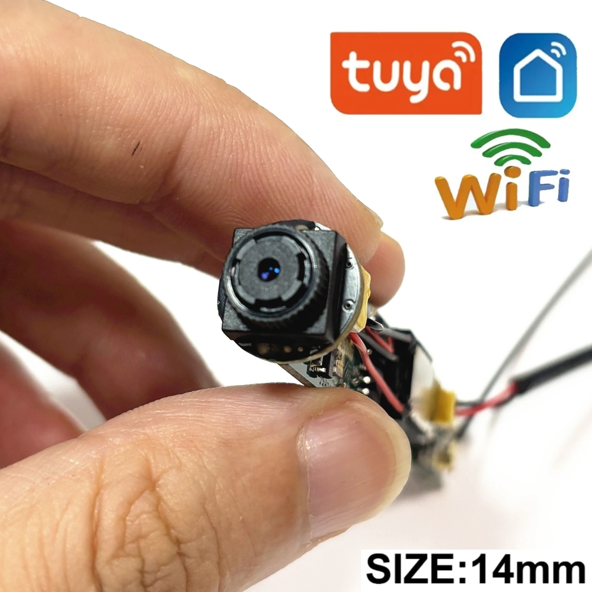 Фото Модуль умной мини-IP-камеры Tuya, 2 МП, Wi-Fi, 14 мм, набор микросхем печатной платы с двусторонней аудиосвязью, скрытый монитор безопасности, умная жизнь, сделай сам, наблюдение №1