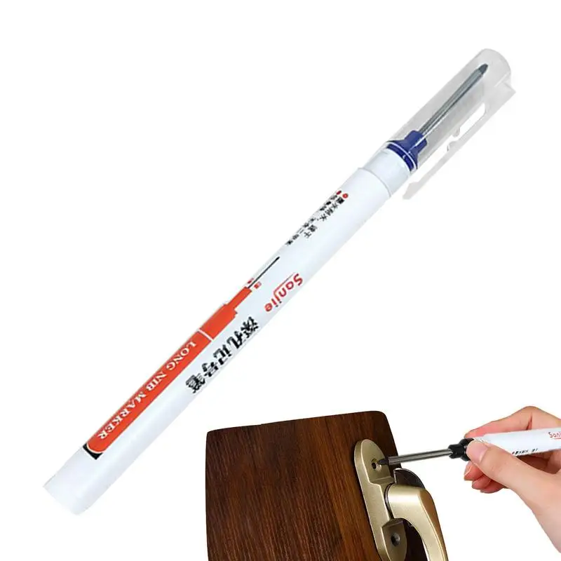 

Long Nose Markers Industrial Permanent Markers With Clip Permanent Markers For Glass Installation Electric Drilling Metal