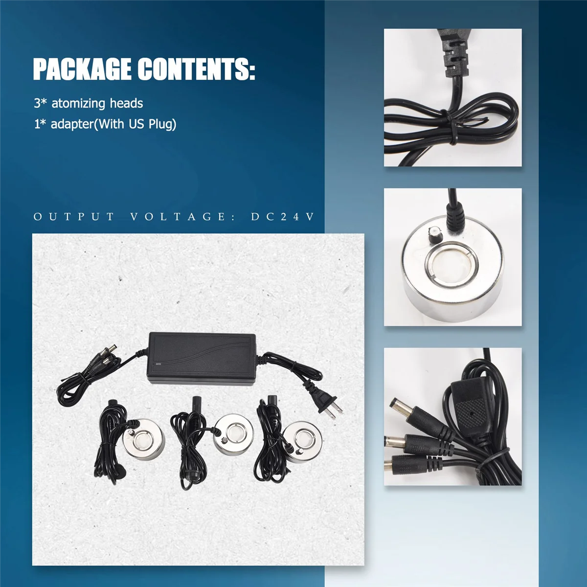 Ультразвуковой увлажнитель тумана 3 шт. распылительные головки фонтанчик для