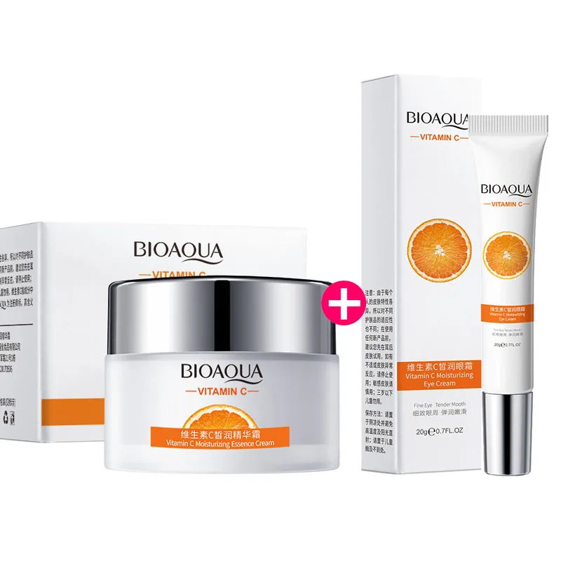 

BIOAQUA Vitamin C Face Cream Eye Cream Skin Care Sets Moisturizing Skin Tender Hydrating Anti-Wrinkle Eyes Care Facial Care Set