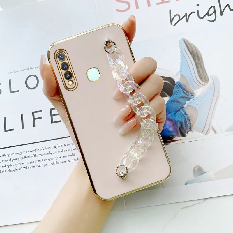 

Gradual Bracelet Electroplated Case for vivo Y19 Y5S Z5i Y12 S A Y11S Y20 i SG G Y30g U3 U20 iQOO U1x Girls Wrist Chain Case
