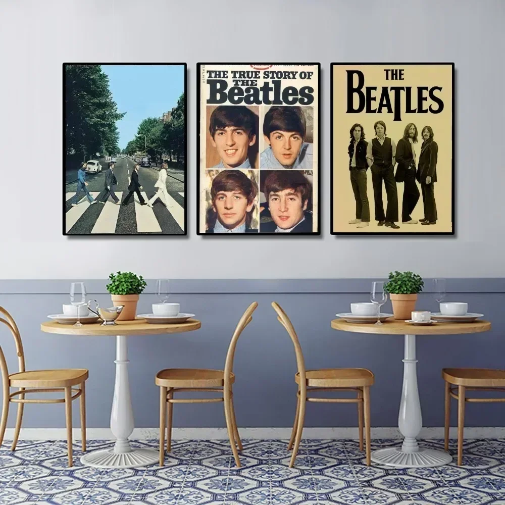 Знаменитая рок-группа T-he-b-beatles постер крафт-клуб барная бумага искусство