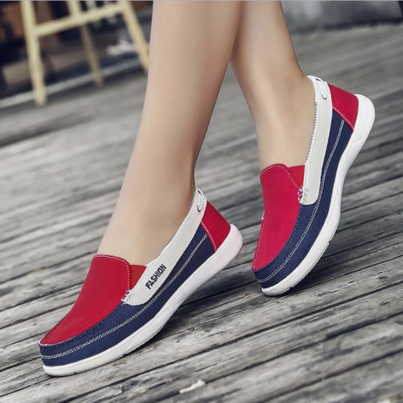 

Canvas Women Shoes Ladies Casual Flats Woman Boat Comfortable Soft Loafers Women's Sneakers Non-slip Zapatillas Mujer