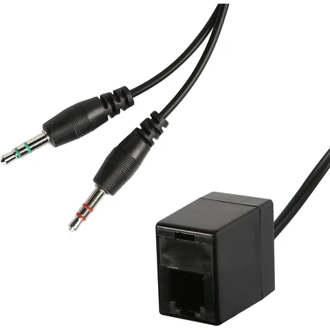 RJ9 4P4C женский двойной 3,5 мм 1/8 TRS Мужской микрофонный кабель для наушников Стерео Y-разветвитель для ПК и телефонной гарнитуры