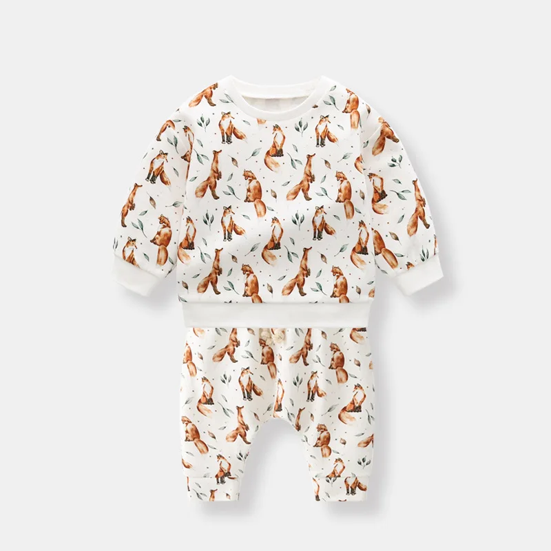 

0-3T Newborn Kid Baby Boys Girls Clothes set Animal Print T Shirt Top and Pant suit Cute Sweet 2pcs Baby Girl Outfit set