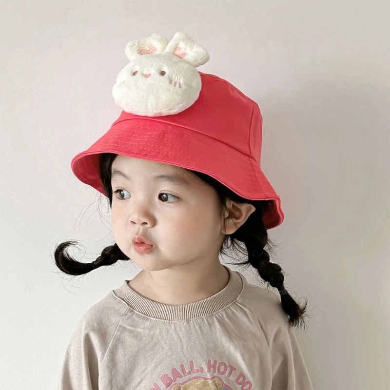 

Cartoon Rabbit Basin Hat Outdoor Travel Sunhat for Infant Toddler Aged 3-5Years