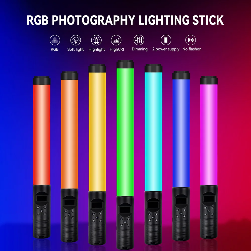 

RGB fill light stick H2 brighten built-in dual-battery fluorescent stick LED fill light hand stick tiktok photographic lighting