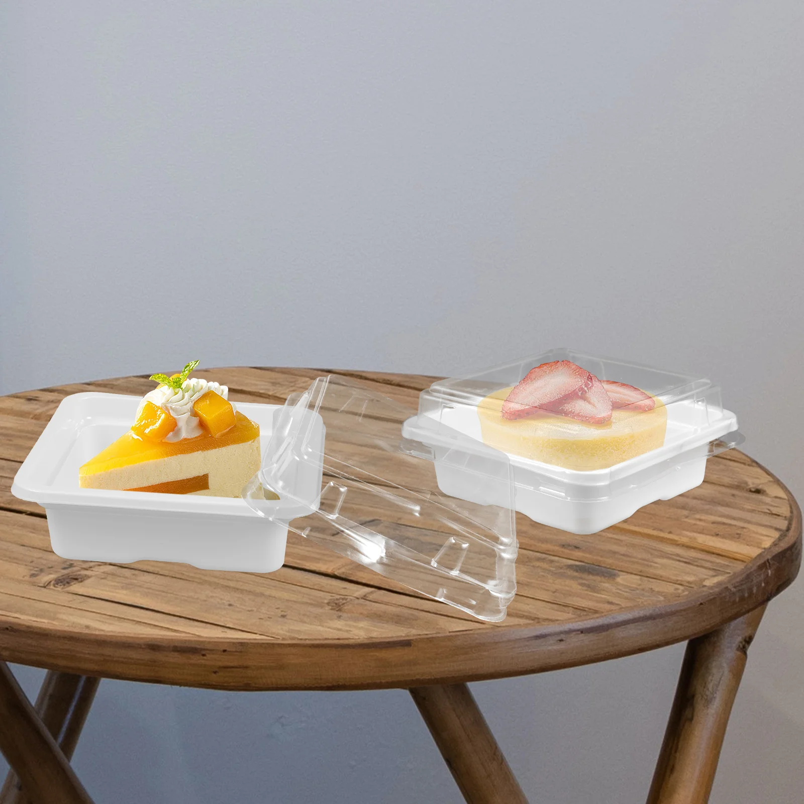 

50 Pcs Cake Sandwich Box Carrier Packing Holder Square Portable Container White Birthday