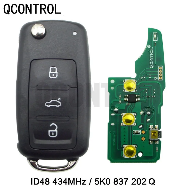 

QCONTROL Car Remote Key for 5K0837202Q for VW/VolksWagen Beetle/Caddy/Eos/Golf/Jetta/Polo/Scirocco/Tiguan/Touran/UP 2009-2014