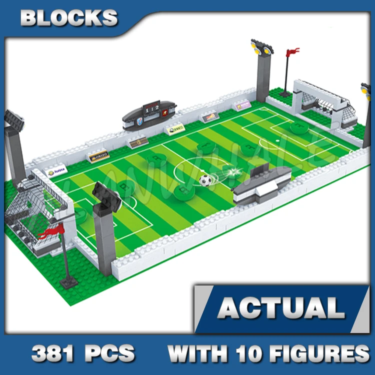 

381pcs Sports Table Football Grand Soccer Stadiums Field Kicker Lighting Towers 25690 Building Blocks Sets Compatible With Model