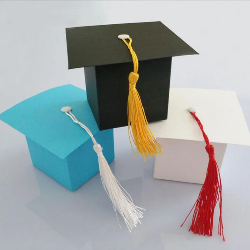 Sugar Chocolate Box For Graduation Party Favor Cap Bachelor Hat Wedding Candy Box