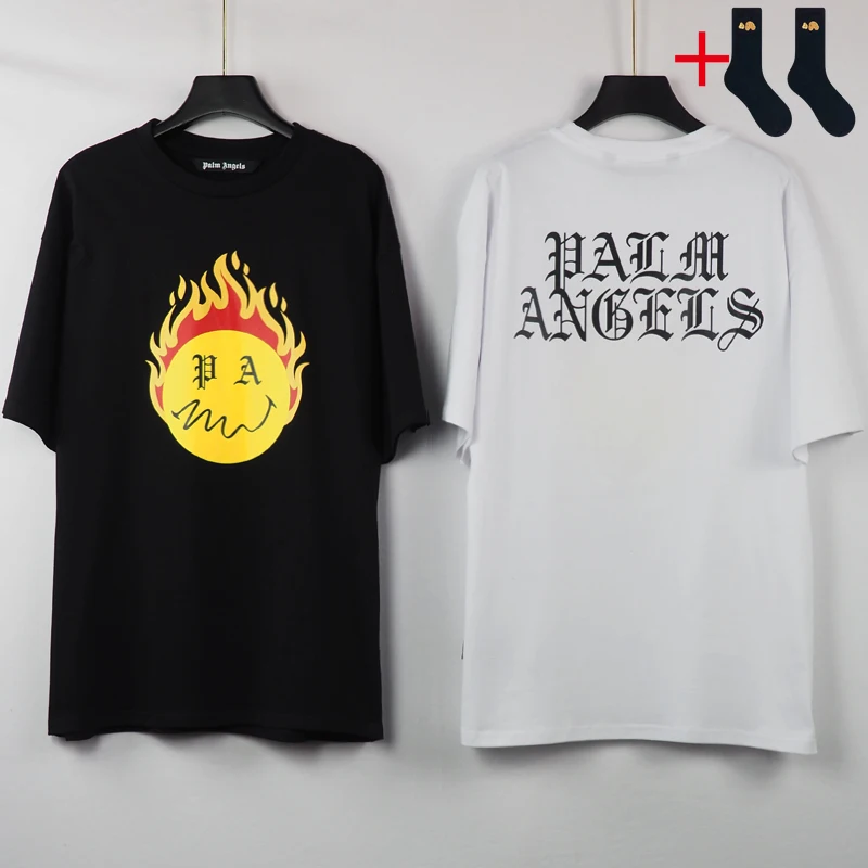 

Palm Angels 22SS Letter printing Logo PA Loose CasualRound Neck Short Sleeve T-shirt MenWomen fashion Couple Style t shirt