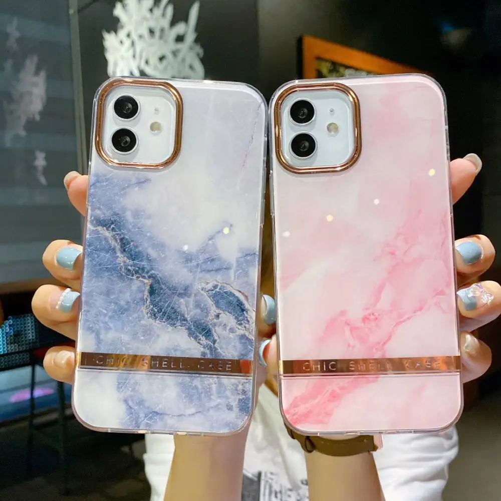 

Marble Leopard Print Phone Case For iPhone 11 Pro Max 12 11 X Xr 8 Plus Luxury Girl Woman Slim Cover For iPhone 7 Plus Case Soft