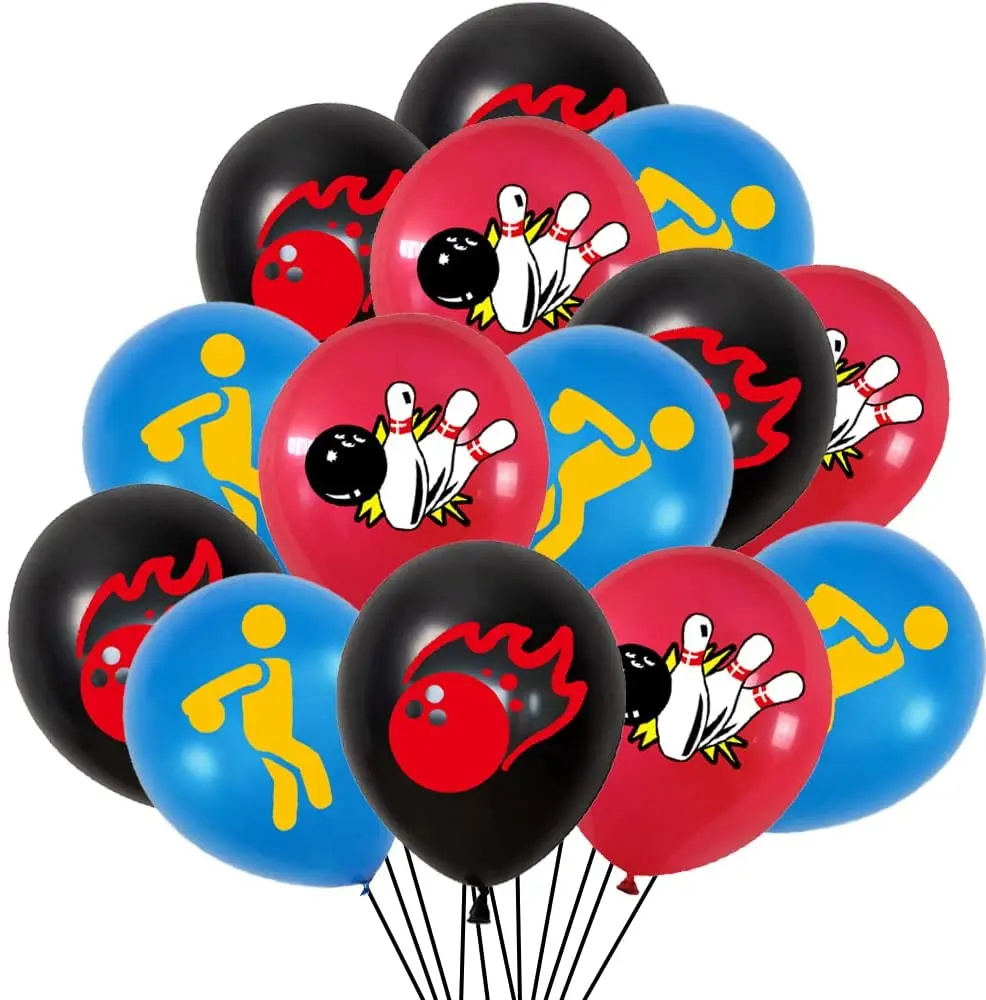 18pcs Bowling Party Balloons Bowling Ball Latex Balloon for Strike Up the Fun Theme Party Baby Shower Birthday Party Decorations