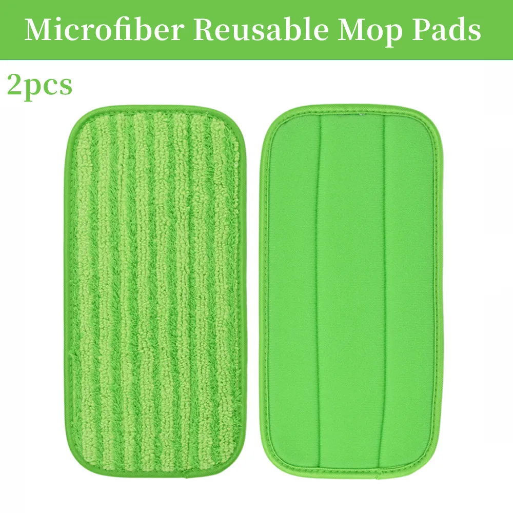 

2 Pack 30.5*15cm Microfiber Reusable Mop Pads For Swiffer Wet Jet 12 Inch Green Sweeper Mop Cloth Rags Replacement Spare Parts