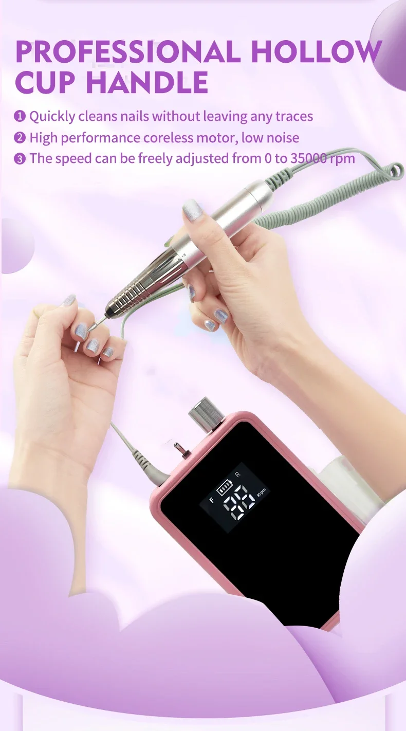 Новое поступление 2024 профессиональная дрель для ногтей портативная акриловая