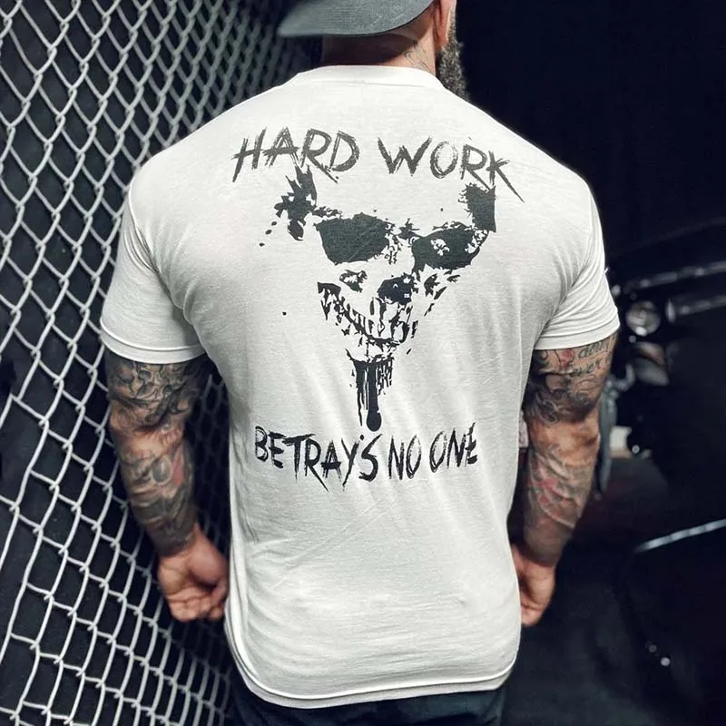 

Badassdude Hard Work Skull Printing Men's Casual Fashion T-shirt